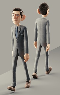 Test render - displacement driven suit wrinkles