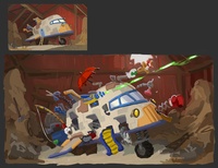 Rocket in Barn - Robot arms 2