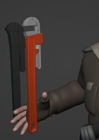 Distressed Pipe Wrench