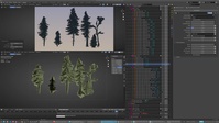 Beach set - sketched trees