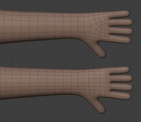 Rex hand and arm - retopo
