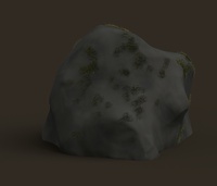 Mossy rock render, test 3