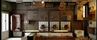 Barbershop set in top view