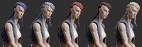 Mikassa Design - Early hair color explorations