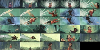 Sample of colored storyboard sequence