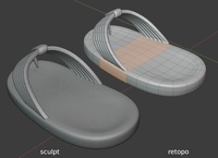 Phil sandals, back - retopo