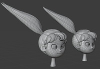 Ellie hair, 3q - retopo