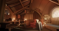 Einar's hut - blocking 1 (fireplace, kitchen and workbench)