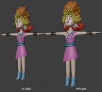 Victoria necklaces, full body view - retopo