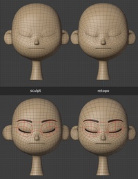 Ellie eye lids and eyelashes - retopo