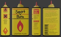 Lighter Fluid Packaging Label