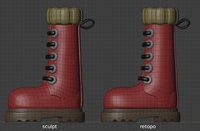 Ellie boots, side view - retopo