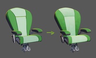 Pilot Chair - Shading + Outlines + Model Tweaks