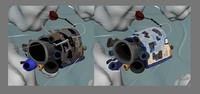 Destroyed rocket hull paintover