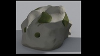 Mossy rock render, test 1