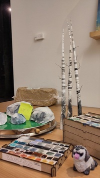 birch trees paper mockup