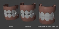 Jay alternate 'square' teeth shape key - retopo