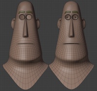 Rex facial and eyebrows - retopo