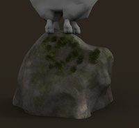 Mossy rock render, test 7