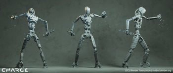 Damaged Security Bot Turnaround (Wireframes)