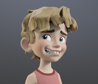 Expression sculpt: awkward smile