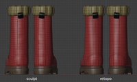 Ellie boots, back view - retopo