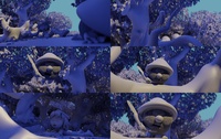 Log Bridge Set - Clay Render (Ending)