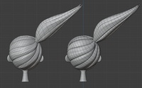 Ellie hair, back - retopo