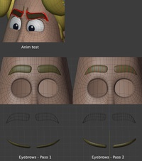 Eyebrows revisions - retopo