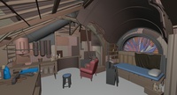 Hut Fireplace, Bedroom & Construction