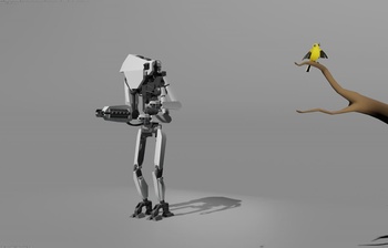 Robot shooting 'bird'