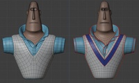 Rex shirt and vest, wip  - retopo