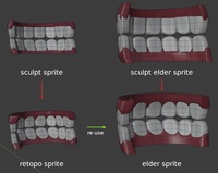 Elder Sprite teeth - mesh re-use