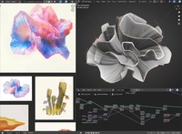 Coral variations - curve modeling with geo nodes