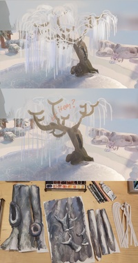 willow tree concepting and papercraft
