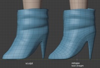 Victoria boots, side view - retopo