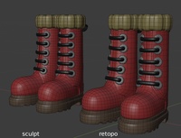 Ellie boots - retopo