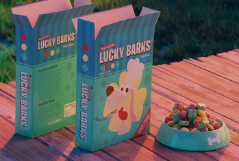 Dog food box graphics