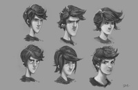 Testing dapper Victor: B&W face shapes & hair styles