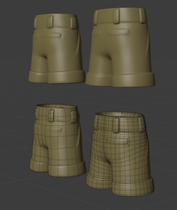Ellie trousers, back - retopo