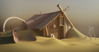 Einar's hut - blocking 1 (front view)