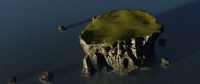 The island from afar, final-quality render