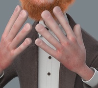 Victor's hands, close-up