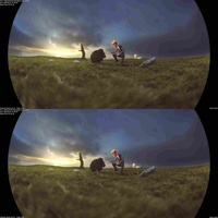 VR: top-bottom fisheye view