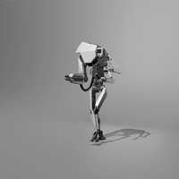 Robot walkcycle 'gun mode'