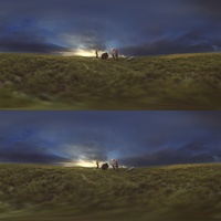 VR: Top-bottom panorama, far