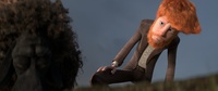 Victor kneels lighting, before