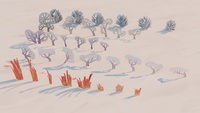 More shrubs and cutout bushes