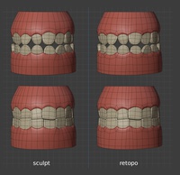 Rex alternate 'square' teeth shape key - retopo