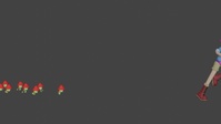 Ellie with sprites running on 4 legs